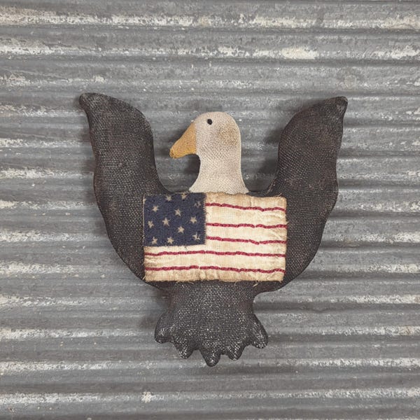 Primitive Eagle Ornament,  Americana,  Patriotic, July 4th