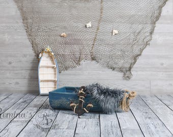 Digital Prop/Newborn Prop/Nautical/Blue Boat prop/beach/ Boat/ Digital backdrop/digital download