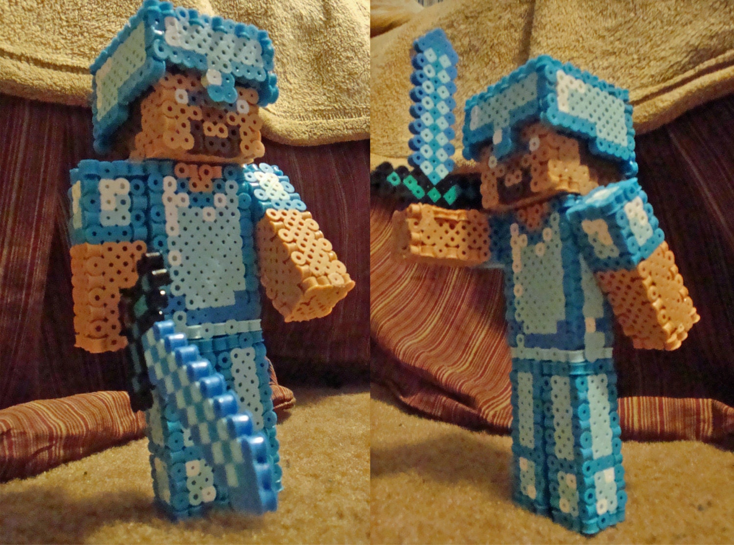 Minecraft Perler 3D Diamond Armor Steve FREE SHIPPING Etsy