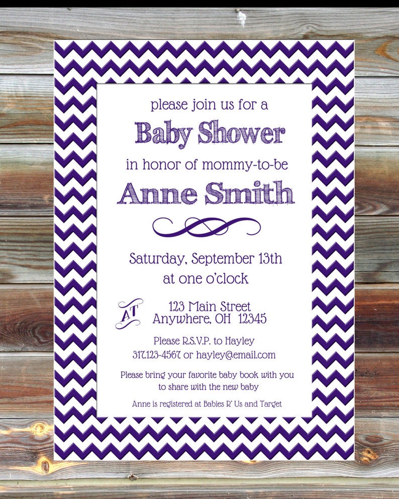 Personalized Baby Shower Invite Baby Shower Invitation Chevron Baby Shower Invite Custom Chevron Gender Neutral Baby Shower Invitation