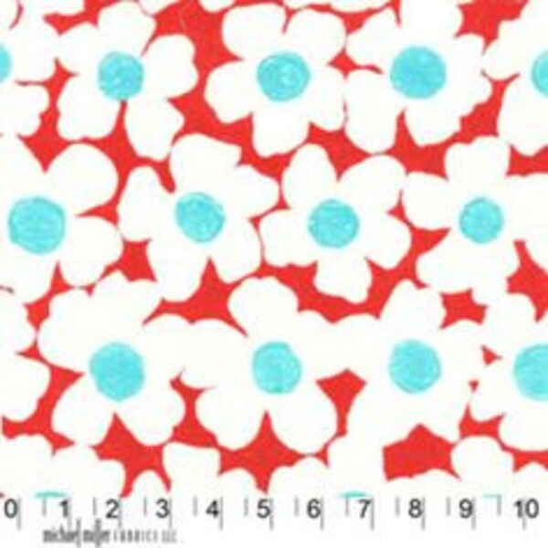 Cosmos in Red by Laura Gunn Premium Cotton Fabric from Michael Miller Fabrics