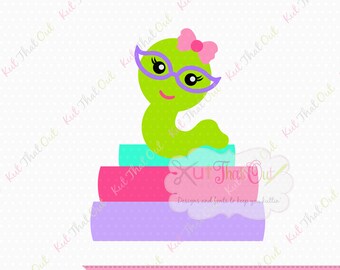 Bookworm Svg Etsy