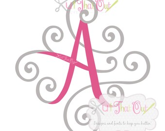 EXCLUSIVE 2 Color Elegant Scroll Font SVG and DXF File