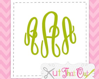Fancy Circle Monogram SVG & DXF Font Cut Files