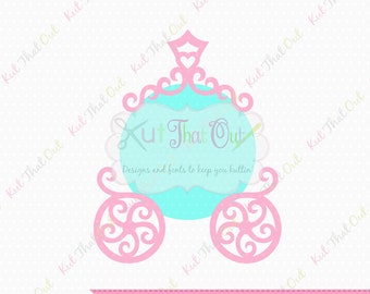 Exclusive Princess Carriage Monogram SVG and DXF File, Shown with our 