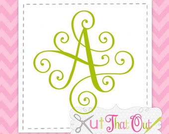 EXCLUSIVE Elegant Scroll Monogram SVG & DXF Font Cut Files