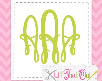 Fancy Oval Keepsake Monogram SVG & DXF Font Cut Files