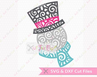EXCLUSIVE Swirly Scroll Snowman  SVG & DXF File