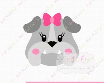 EXCLUSIVE Bulldog Girl Face Mascot SVG & DXF File