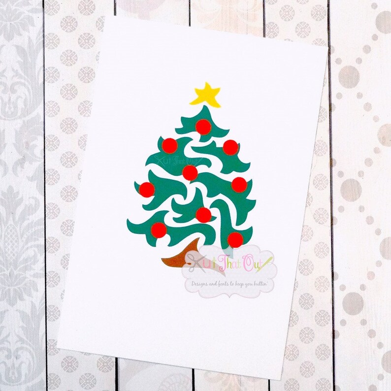 Download EXCLUSIVE Swirly Christmas Tree SVG & DXF File | Etsy