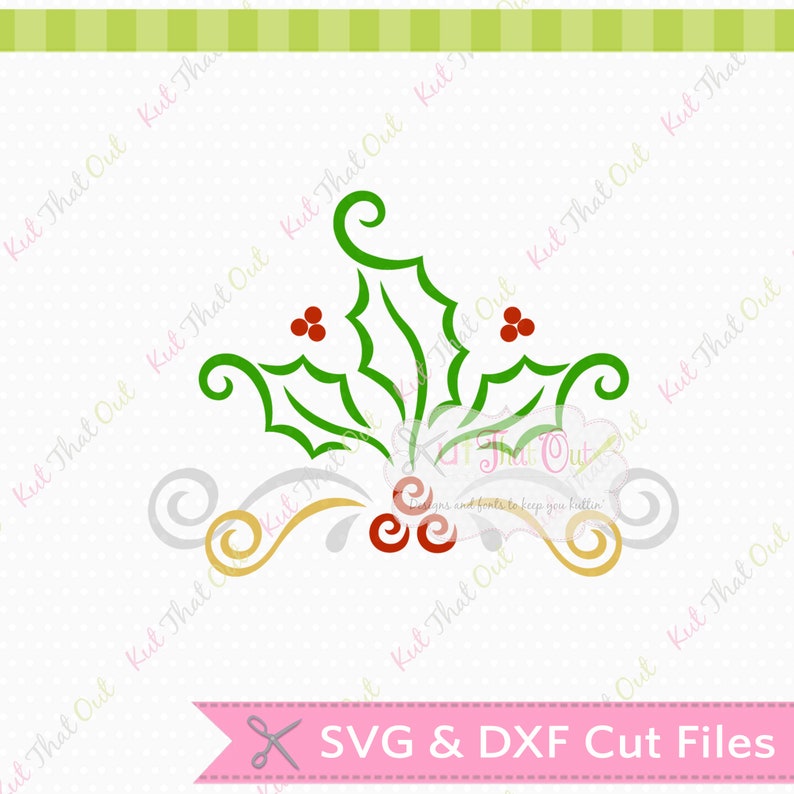 Download Exclusive Swirly Holly Berries SVG & DXF Cut File | Etsy