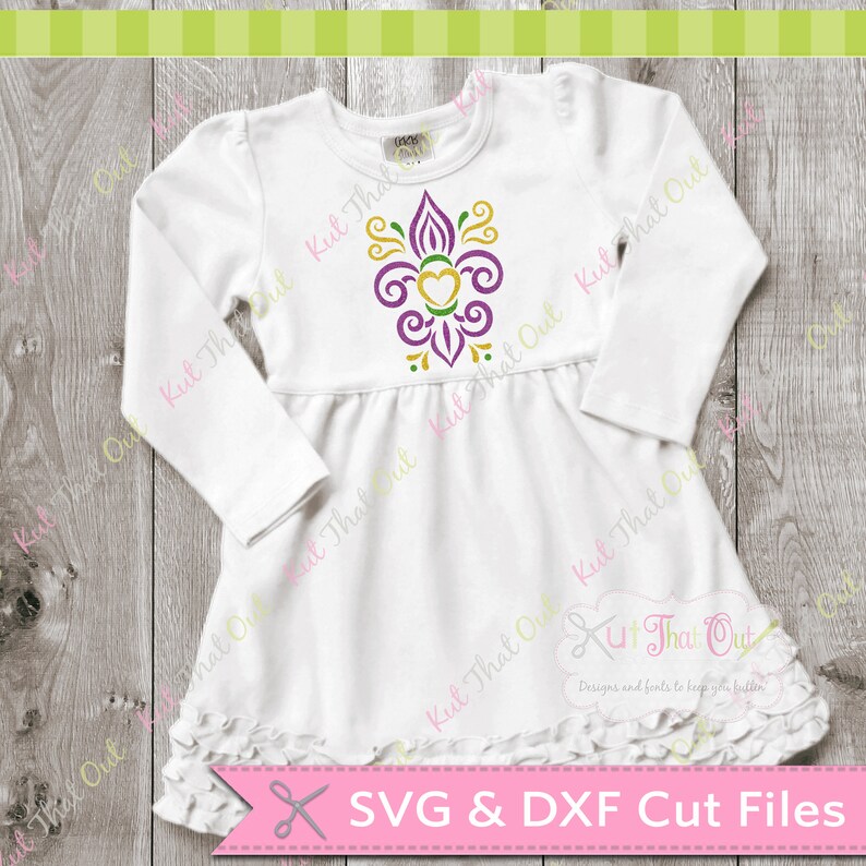 EXCLUSIVE Swirly Fleur De Lis SVG DXF Cut File