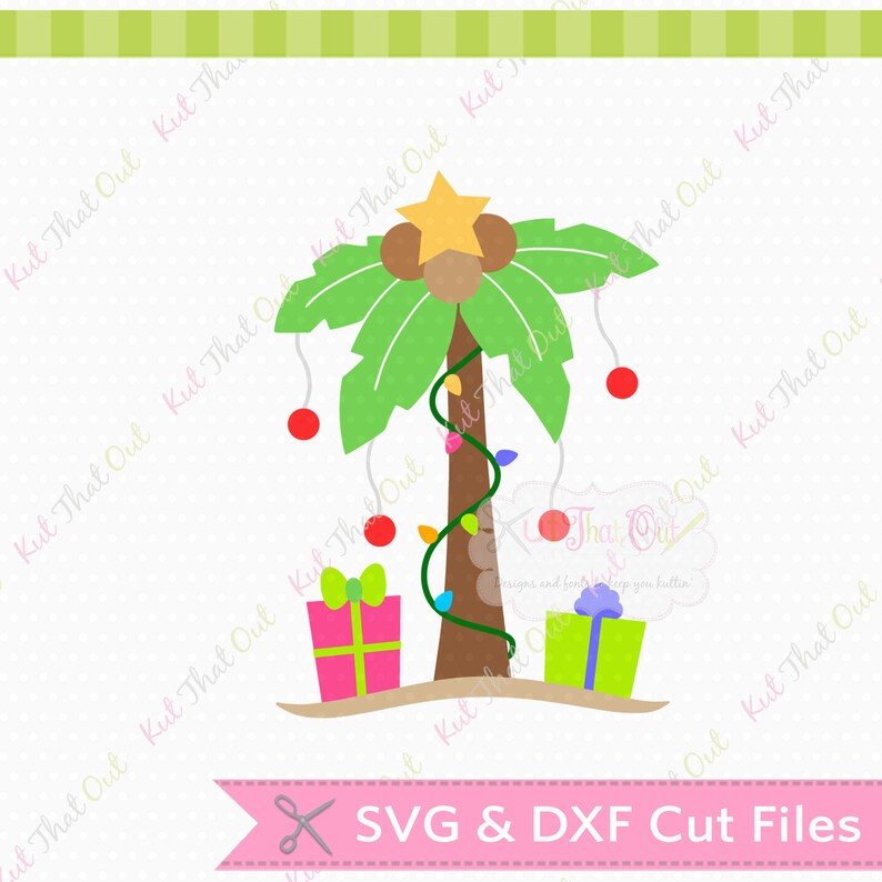 Download Exclusive Christmas Palm Tree SVG & DXF Cut File | Etsy