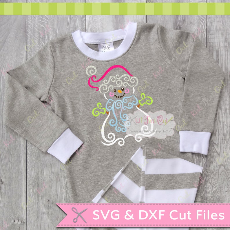 EXCLUSIVE Swirly Snow Girl SVG & DXF Cut File Available for Etsy