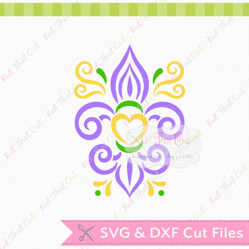 EXCLUSIVE Swirly Fleur De Lis SVG DXF Cut File