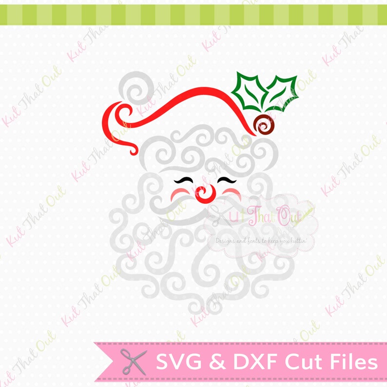 Download EXCLUSIVE Swirly Santa Face SVG & DXF Cut File Available ...