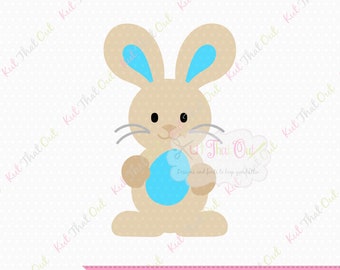 EXCLUSIVE Standing Bunny Boy with Easter Egg SVG and DXF Cut File