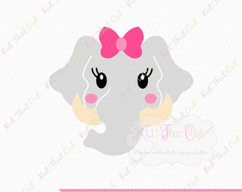 EXCLUSIVE Elephant Girl Face Mascot SVG & DXF File