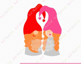 Exclusive Gnome Couple SVG & DXF Cut File