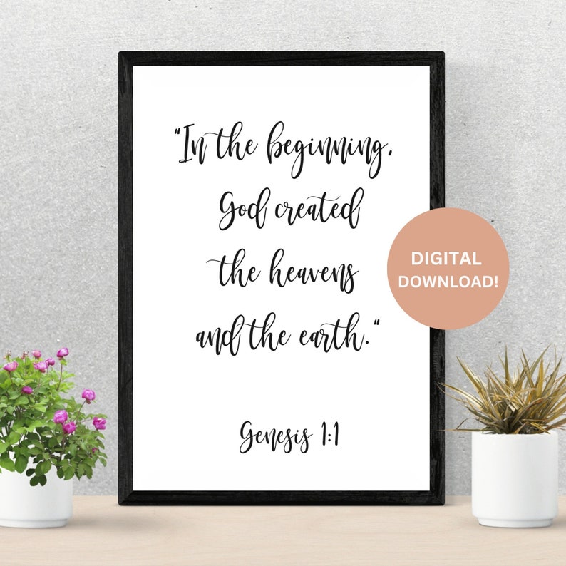 Genesis 1:1 in the Beginning God, Scripture Verse , Bible Verse ...