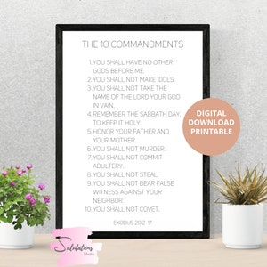 The Ten Commandments wall art, commandment printable, 10 commandment posters, the 10 commandments printable, scripture verse printable,verse