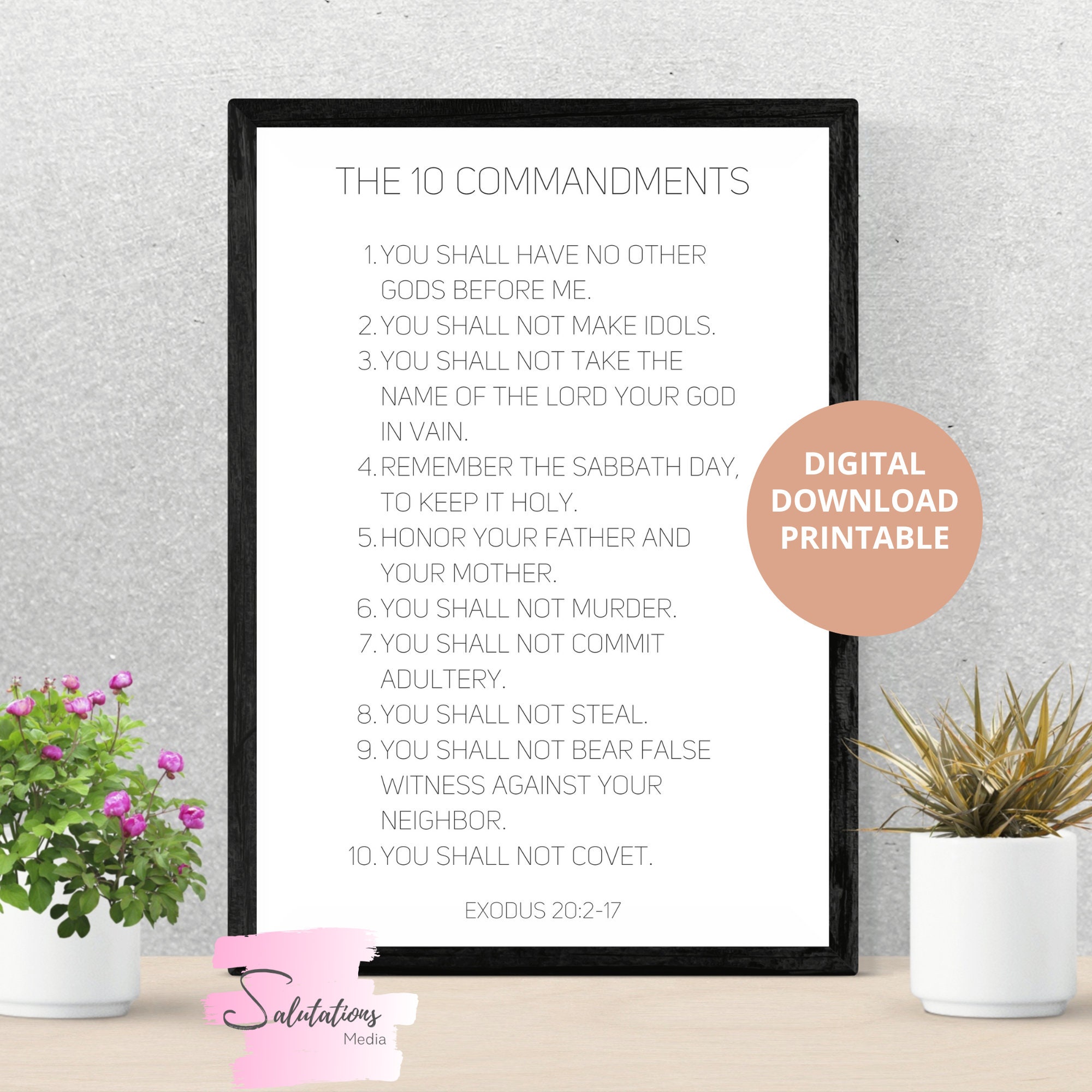 Updated Ten Commandments The Ten Commandments Wall Art, Commandment Printable, 10 Commandment ...