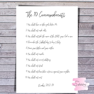 The Ten Commandments wall art, commandment printable, 10 commandment posters, the 10 commandments printable, scripture verse printable,verse