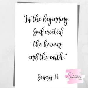 Genesis 1:1 in the Beginning God, Scripture Verse , Bible Verse ...