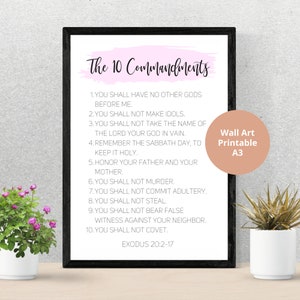 The ten commandments, the 10 commandments printable,Christian wall art, poster printables, ten commandments poster prints,Exodus printable
