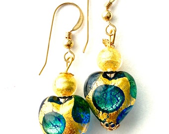 アンティーク★ムラーノガラス・ターコイズ鈴蘭★ドールピアス イヤリング★フランス すずらん ピアス イヤリング 鈴蘭 コロンと可愛い涼しげで清潔感漂う