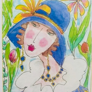 Carte de voeux vierge faite main avec enveloppe blanche.