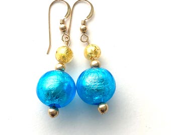 ダイアナ・イングラム ターコイズ ムラーノガラス ミニスフィア