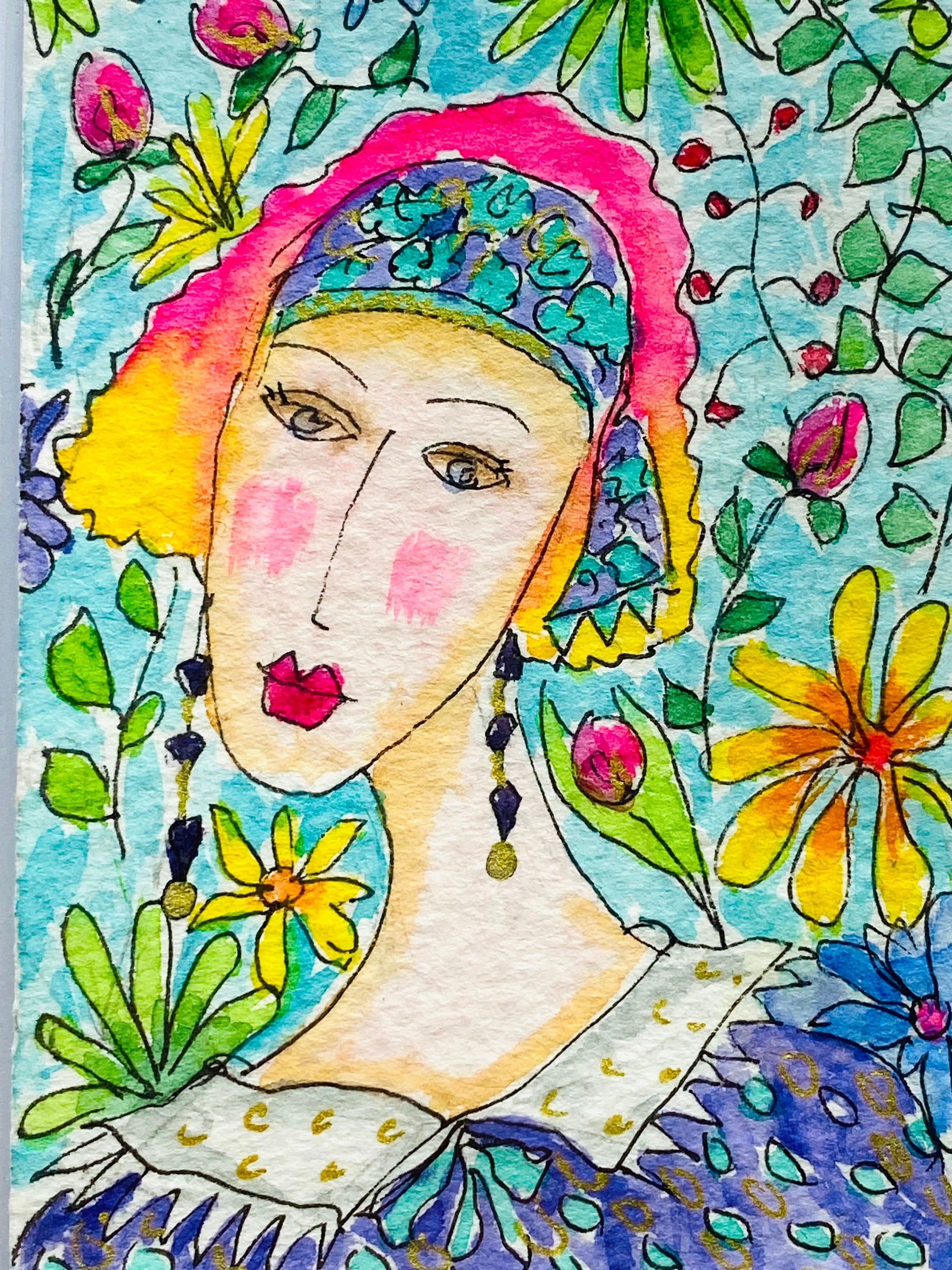 Original Collectable ACEO Watercolour Painting - Vintage Elegance. - Etsy