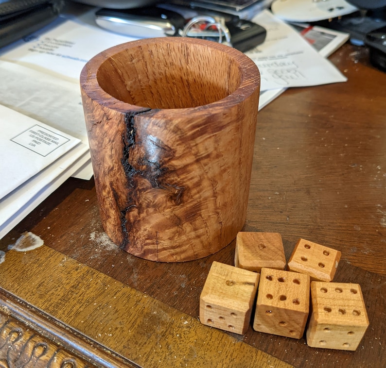 Custommade Handcrafted Wooden Yahtzee Set Etsy