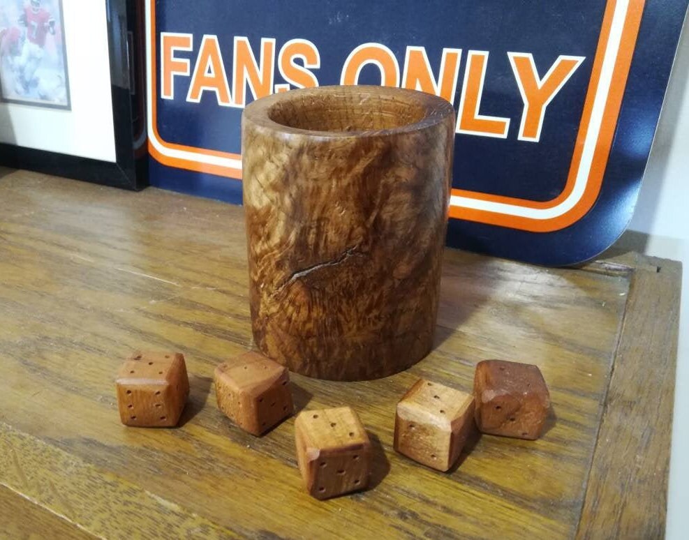 Custommade Handcrafted Wooden Yahtzee Set Etsy