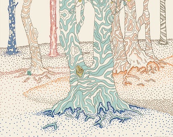 forest illustration, limited edition print (vertical)