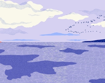 CLOUDS reflection limited edition GICLEE print A4