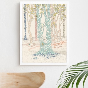 forest illustration, limited edition print (vertical)