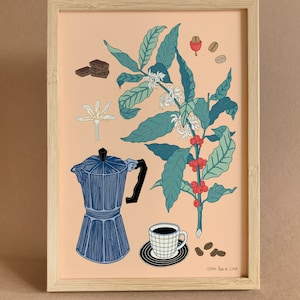 illustration, limited edition print , coffee time