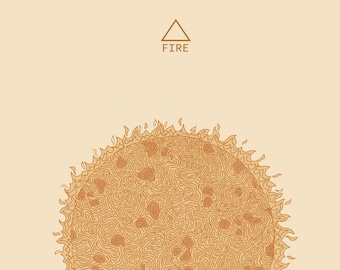 FIRE, limited edition print, wall art, size A4