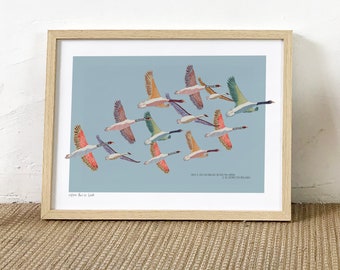 illustration limited edition inkjet print ,BIRDS, 30x40cm