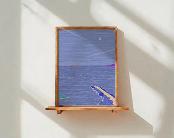 Moon Sun | Moonlit Seascape Fine Art Print | Coastal Wall Art | Signed Limited Edition , sunset illustration