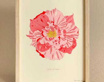 Limited edition print, ARTE EFÍMERO, pétalos, ilustración floral, botánica