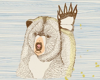 limited edition print, naive inspiration (bear)