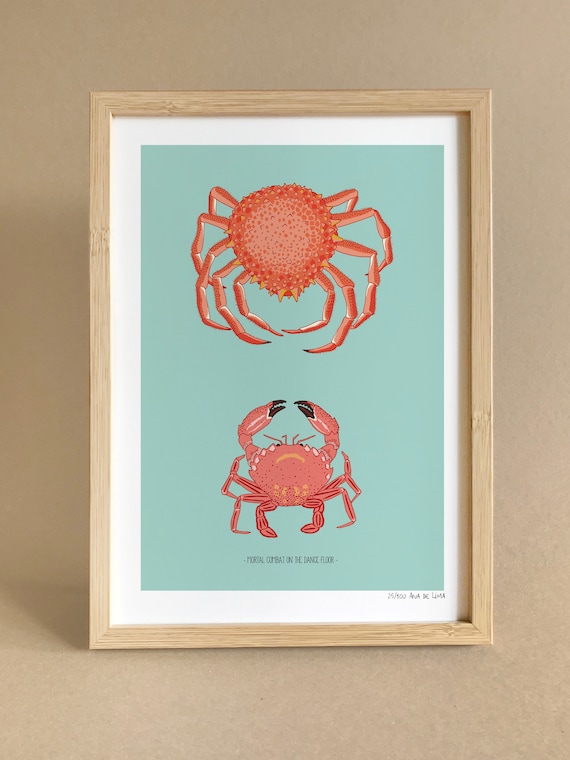 ilustración dibujo impresión edición limitada (mortal combat)A4, ilustración cocina, decor print, animal marino