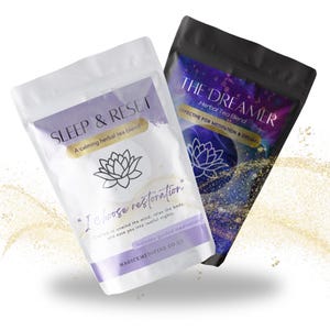 Dreamers Brew Time Duo Tea Bundle 50g x2 | Sleepy, Meditation, Spiritual, Witchy, Potion, Blue Beverage, Calm, Memory, Focus