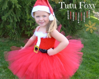 Leider Babys Erstes Weihnachts-Outfit-Set Santa Kostüm Tutu Kleid 4 STÜCKE