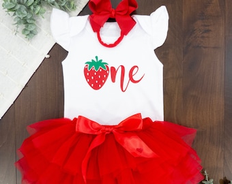 Berry First Birthday Outfit Girl, Berry 1st Birthday, 1st Birthday tutu Outfit Girl, One Birthday tutu, strawberry first birthday