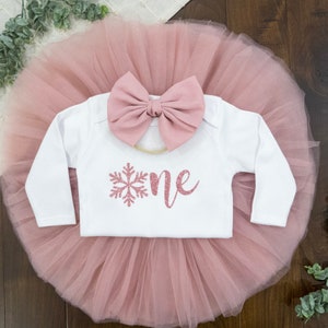 Winter Onederland 1st Birthday Outfit Girl: Snowflake Tutu Set