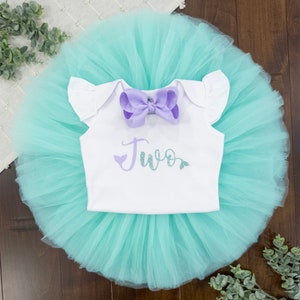 Mermaid 2nd Birthday outfit, 2nd Birthday Outfit Girl, Two the Sea, Toddler Birthday Outfit Girl, 2nd birthday tutu,